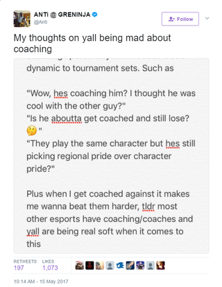 Illustration for article titled Smash Players Can't Agree Whether Coaching Is Okay Or Not